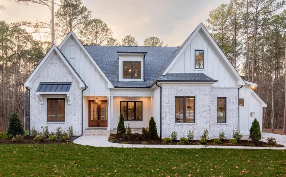 A home before holiday lighting